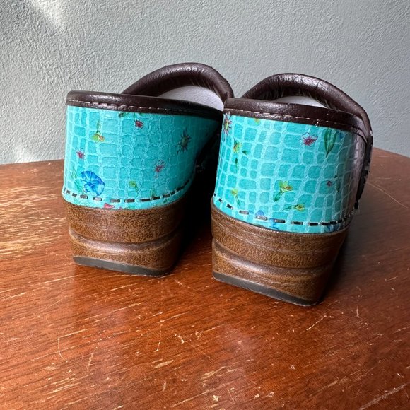 DANSKO Professional Clog turquoise floral snakeskin size 37 (US 6.5-7) - Picture 8 of 11